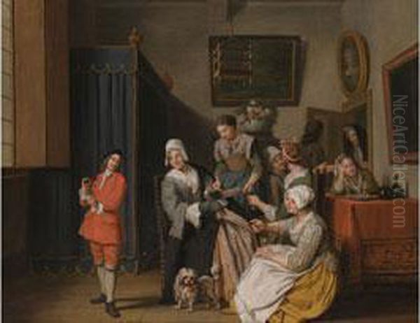 Der Dressierte Singvogel Oil Painting by Jan Jozef, the Younger Horemans