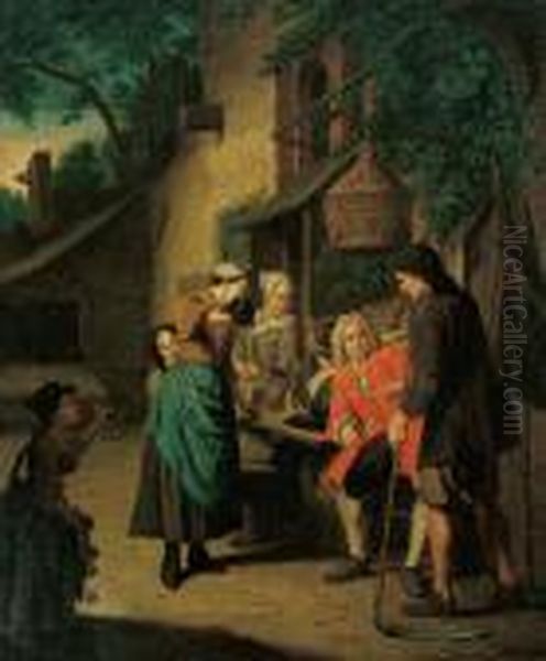 Die Ahrenprobe. Oil Painting by Jan Jozef, the Younger Horemans