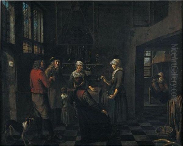 Interno Di Cucina Con Figure Oil Painting by Jan Jozef, the Younger Horemans