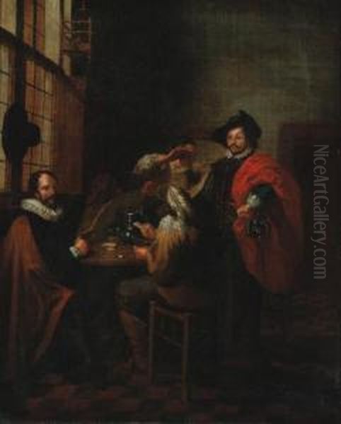 A Dispute At Cards by Jan Jozef, the Younger Horemans