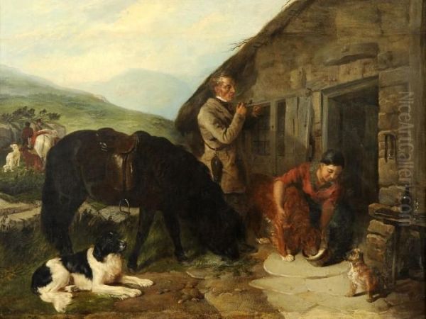 The Crofter's Family Oil Painting by George W. Horlor