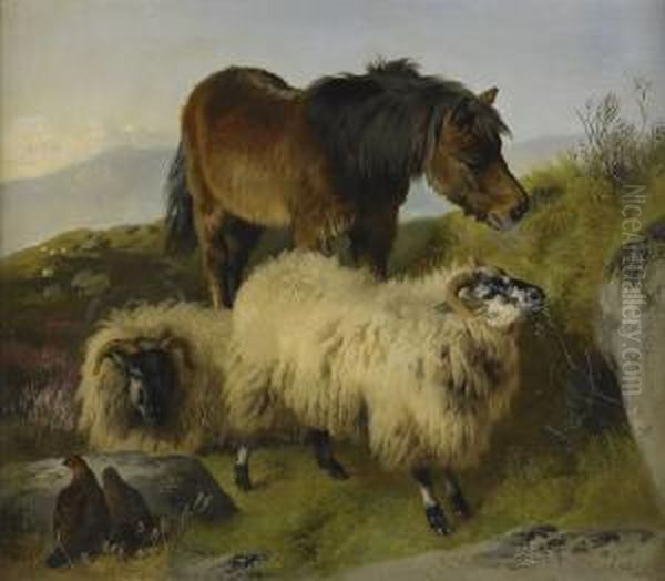 Landskap Med Far Oil Painting by George W. Horlor