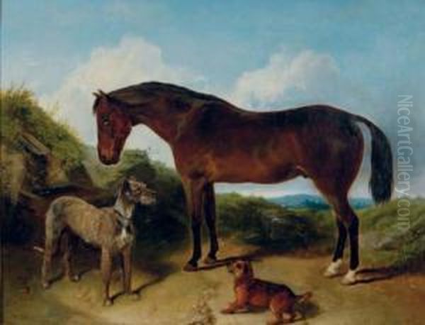 By The Trough Oil Painting by George W. Horlor