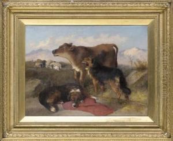 Guarding The Flock Oil Painting by George W. Horlor