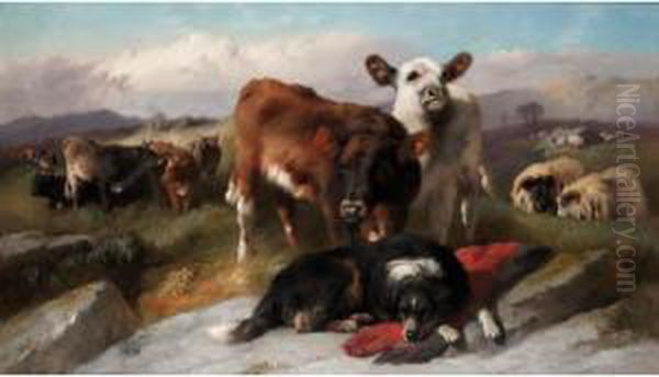 The Herdsman's Dog Oil Painting by George W. Horlor