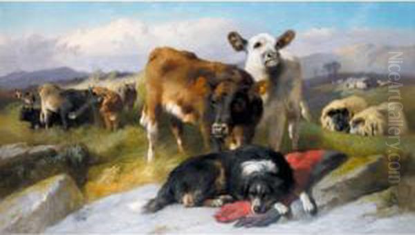 The Herdsman's Dog Oil Painting by George W. Horlor