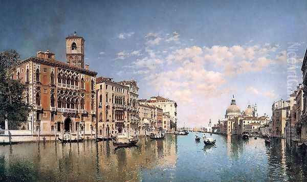 The Grand Canal Looking Towards Santa Maria Della Salute Oil Painting by Federico del Campo