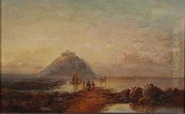 A View Of St.michael's Mount Oil Painting by Joseph Horlor