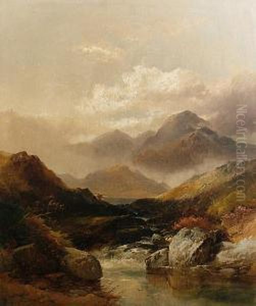 In The Pass Of Llanberis, North Wales Oil Painting by Joseph Horlor