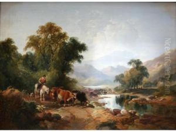 Morning Near Dolgelly, North Wales Oil Painting by Joseph Horlor