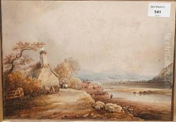 Vale Of Towy, Caermarthen Oil Painting by Joseph Horlor