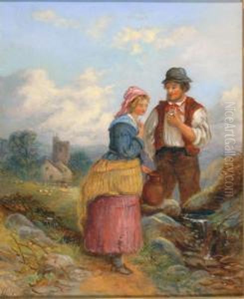 By The Spring Oil Painting by Joseph Horlor