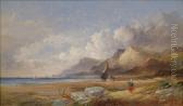 On The Devon Coast Oil Painting by Joseph Horlor