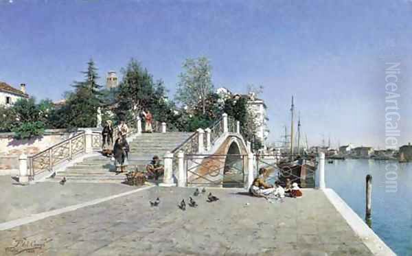 Ponte della Calcina, Venice Oil Painting by Federico del Campo