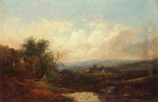 River Landscape Oil Painting by Joseph Horlor