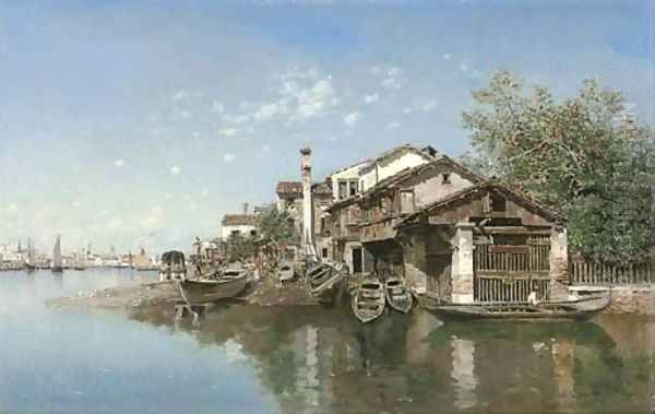 Uno squero, Venezia Oil Painting by Federico del Campo