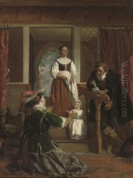 First Steps Oil Painting by John Callcott Horsley