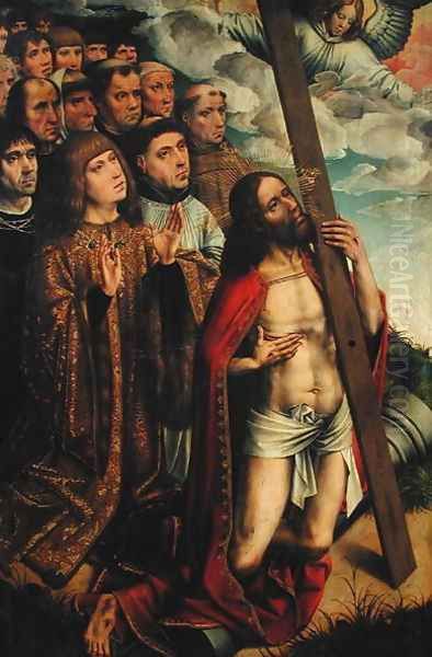 Christ the Mediator with Philip the Handsome and his Entourage Oil Painting by Colijn de Coter