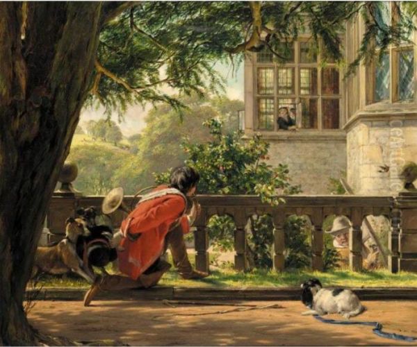 A Hunting Morning Oil Painting by John Callcott Horsley