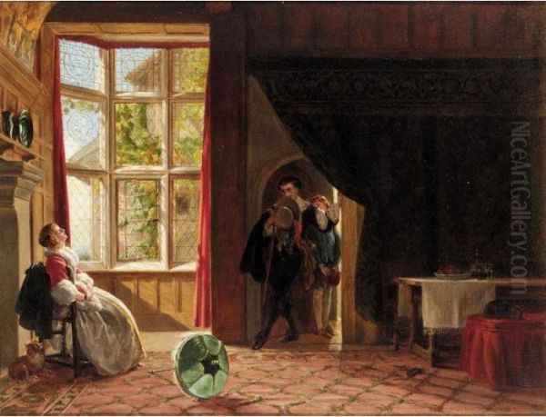 An Unexpected Visitor Oil Painting by John Callcott Horsley