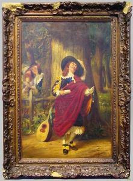 Troubadour Oil Painting by John Callcott Horsley