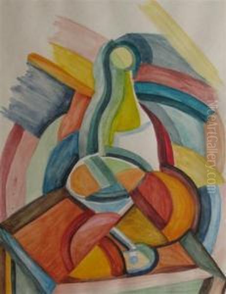 Abstract Still Life Oil Painting by Earl Horter