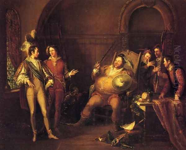 Falstaff and Prince Hal (A Scene from Henry IV, Part I, Act II, Scene IV) Oil Painting by John Cawse