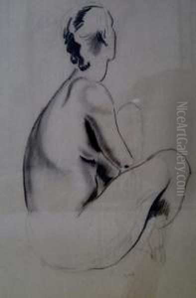 Seated Nude Oil Painting by Earl Horter