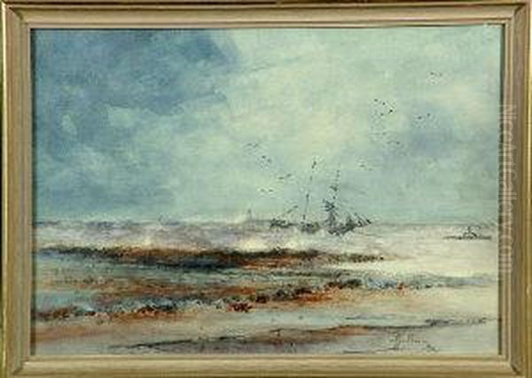 A Brigantine Under Tow Entering Tynemouth Oil Painting by George Edward Horton