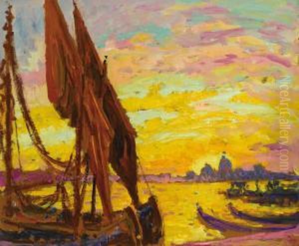 Lido Venice Sunset Oil Painting by William Samuel Horton