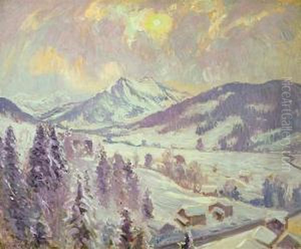 Snow At G'staad Oil Painting by William Samuel Horton