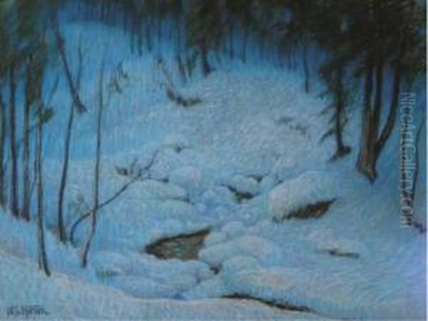 Deep Woods After Snowfall Oil Painting by William Samuel Horton