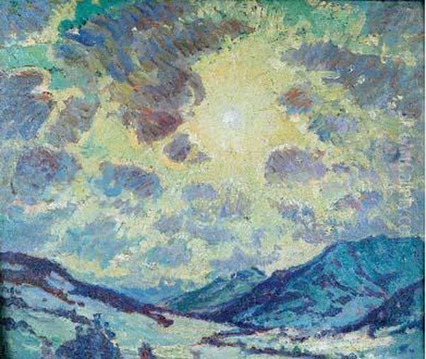 Les Montagnes De Gstaad, Circa 1920 Oil Painting by William Samuel Horton