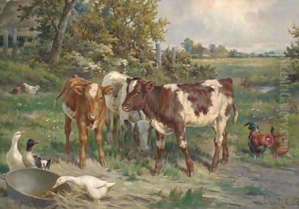 Feeding time Oil Painting by Claude Cardon