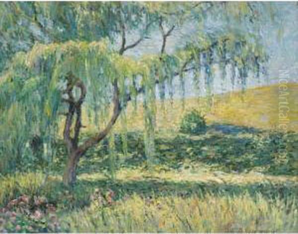 Le Saule, La Roseraie Et Les Nympheas A Giverny Oil Painting by Blanche Hoschede-Monet