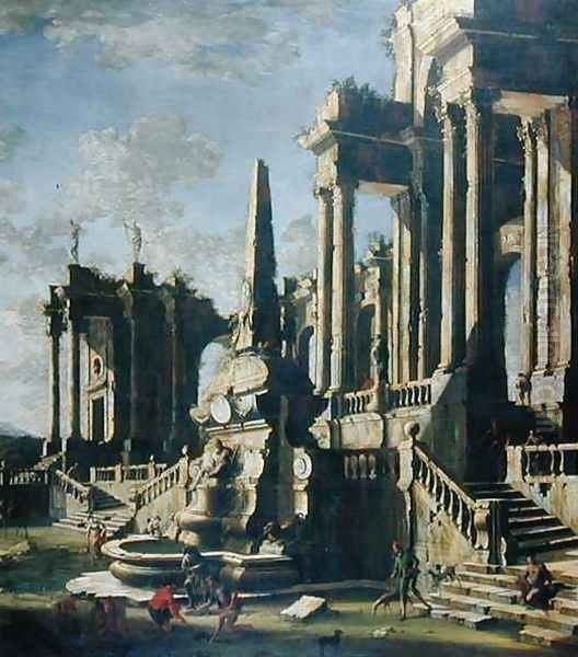 Imaginary Ruins Oil Painting by Leonardo Coccorante