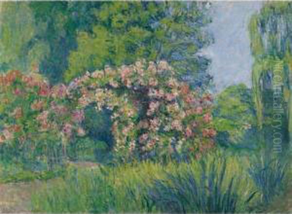 Giverny, La Roseraie De Monet Oil Painting by Blanche Hoschede-Monet