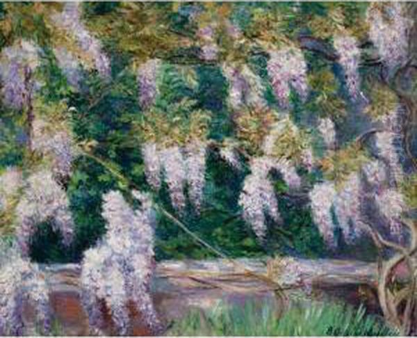 Glycines A Giverny Oil Painting by Blanche Hoschede-Monet