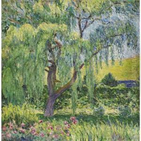 Giverny, Le Saule Et La Roseraie Oil Painting by Blanche Hoschede-Monet