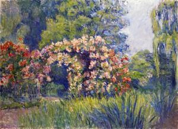 La Charmille De Fleurs Dans Le Jardin De Monet Oil Painting by Blanche Hoschede-Monet