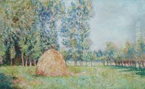 Meule De Foin Dans Un Pre Oil Painting by Blanche Hoschede-Monet