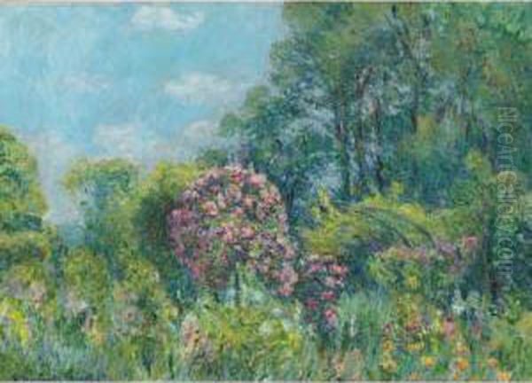 La Roseraie A Giverny (maison De Monet) Oil Painting by Blanche Hoschede-Monet