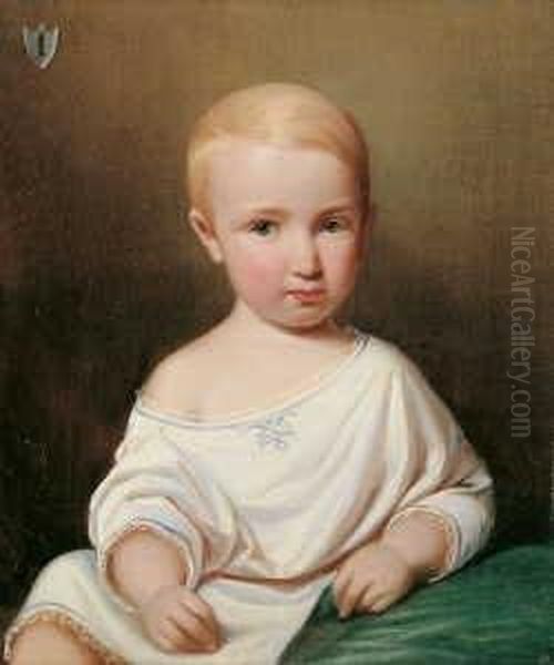 Kinderbildnis Des Otto Von Der
 Decken (gest. 1853 Im 7. Lebensjahr). Links Oben Das
 Decken'sche Oil Painting by Theodor Hosemann