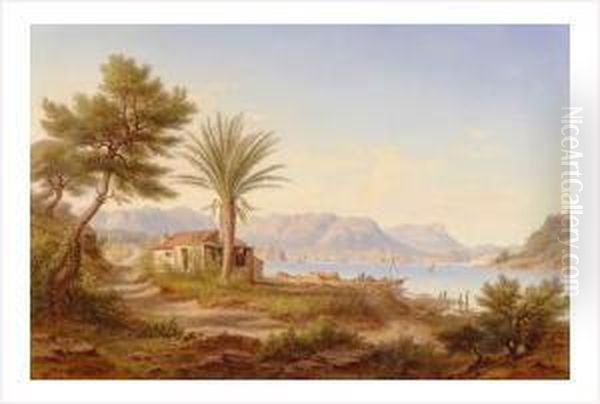 La Rade De Toulon- Baie Du Lazaret Oil Painting by Edouard Jean Marie Hostein