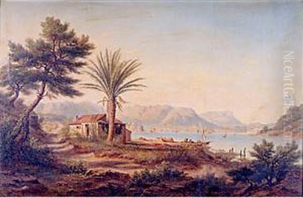 Veduta Della Baia Di Tolone Oil Painting by Edouard Jean Marie Hostein