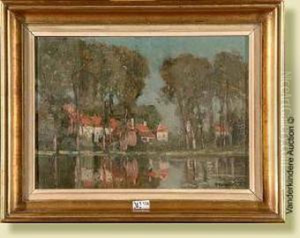 Paysage A L'etang Oil Painting by Charles Houben