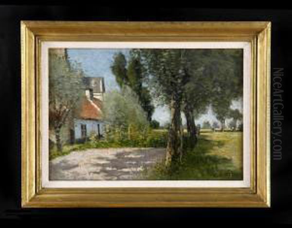 Cottages In The Country Oil Painting by Charles Houben