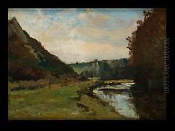 Flusslandschaft Oil Painting by Charles Houben