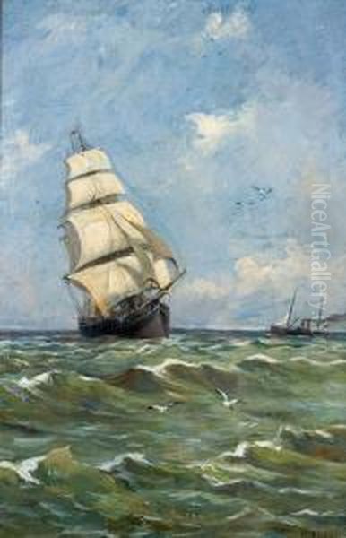 Toutes Voiles Dehors Oil Painting by Henri Houben