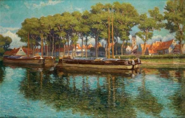 Vue A Sluis Oil Painting by Henri Houben